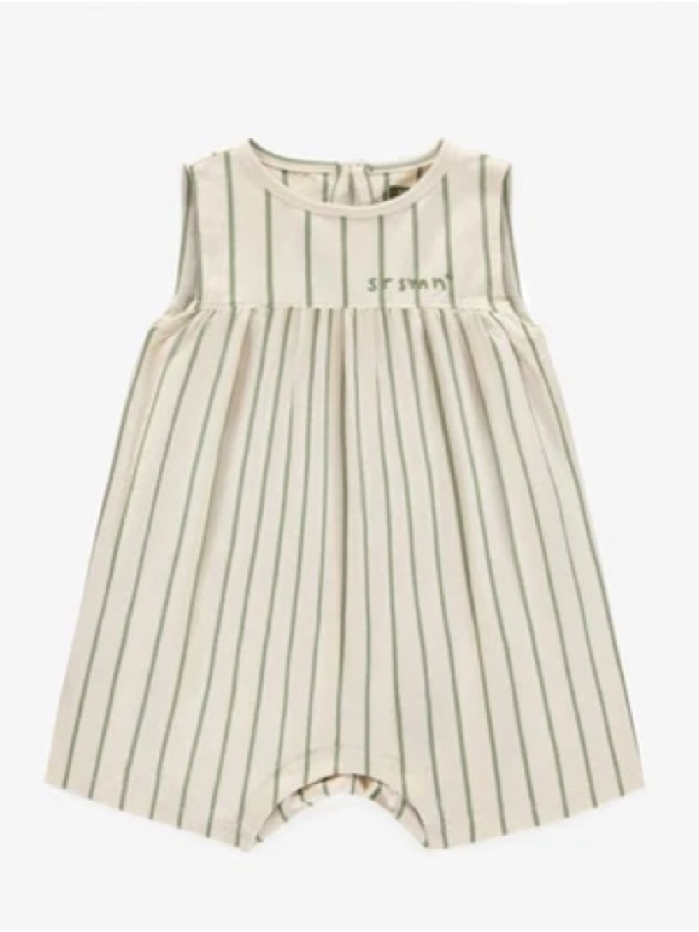 Souris Mini Cream Striped Sleeveless Romper, 9-12M